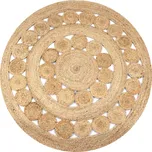 ZBXL Kusový koberec z juty se splétaným designem 120 cm kulatý