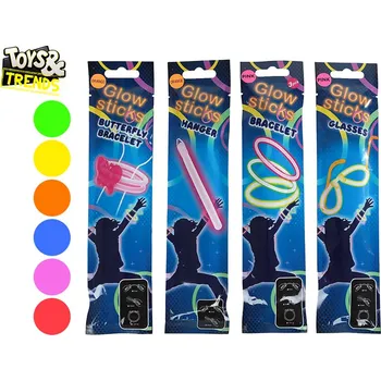 Party dekorace Toys&Trends tyčinky svítící ve tmě - mix barev (zelená, žlutá, červená, oranžová, modrá, růžová)