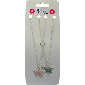 Prsten Náhrdelník s kovovým motýlkem 2ks