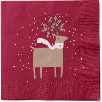 Papírový ubrousek Det Gamle Apotek Papírové ubrousky 33x33cm BAL/20ks červené s potiskem