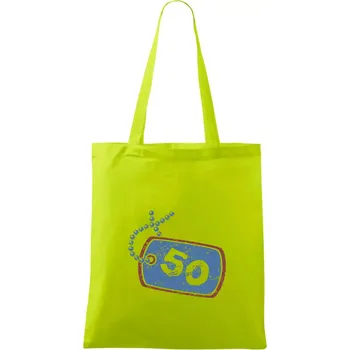 50 na krku štítek - Taška bavlněná - 42 x 38 cm ( Limetková )