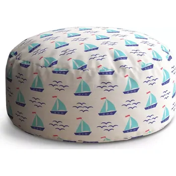 Taburet Sablio Taburet Circle Modré lodičky: 38x48 cm