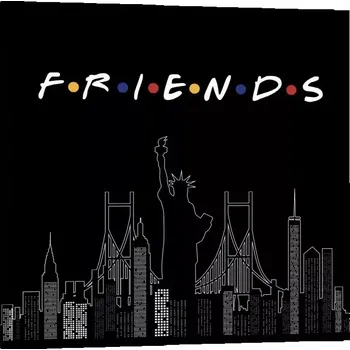 Obraz Sablio Obraz Seriál Přátelé FRIENDS Obrysy - 50x50 cm