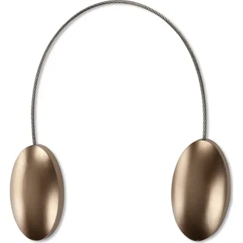 Váza SADA 2KS DEKORAČNÍ SPONA NA ZÁVĚS MORA S MAGNETEM 3 X 15 CM HNĚDÁ