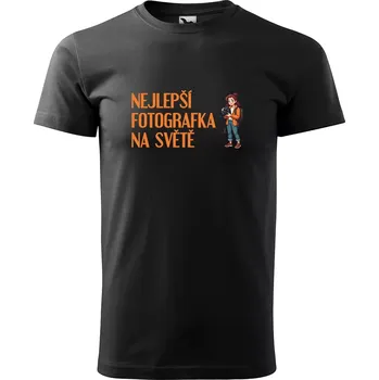 Sablio Tričko s potiskem Nejlepší fotografka na světě - černé 5XL