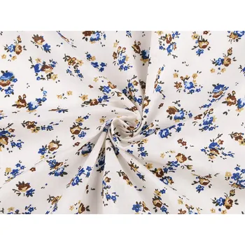 Bavlněná látka / plátno drobné květinky, střední, 2 modrá