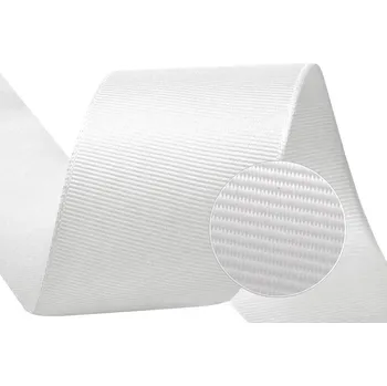 Stuha Rypsová stuha šíře 40 mm, střední, 1 bílá