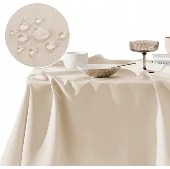 ubrus ROOM99 Vánoční ubrus na stůl 140x220 Aura Béžový Světlý Odolný proti skvrnám BÉŽOVÁ