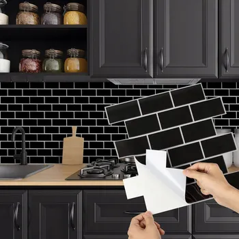 Obraz Samolepící voděodolné nálepky na obklady do kuchyně 30x30 cm, 10 ks