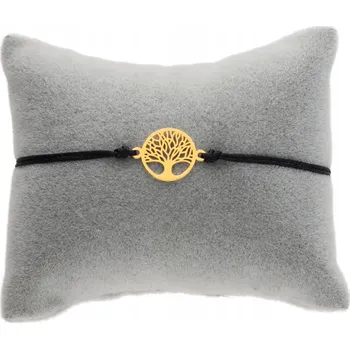 Náramek Zlatý náramek se stromem štěstí, strom života, provázkový, stříbro 925