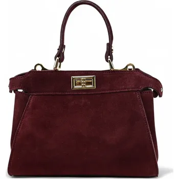 Kabelka MORANTI kabelka kufřík pravá semišová kůže, transparentní