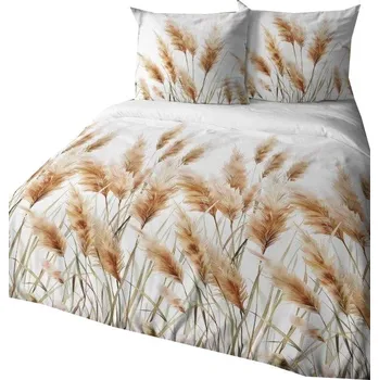 Povlečení POVLEČENÍ POVLEČENÍ Z BAVLNĚNÉHO SATÉNU 220X200 NA BÍLÉM TRÁVA TRÁVA 5329A