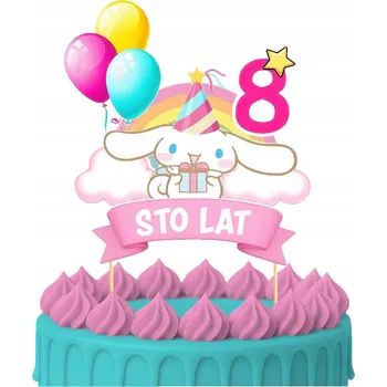 Obraz ZÁPICH DO DORTU Narozeninový Sto let Cinnamoroll Kuromi Postavy TOPPERY 4