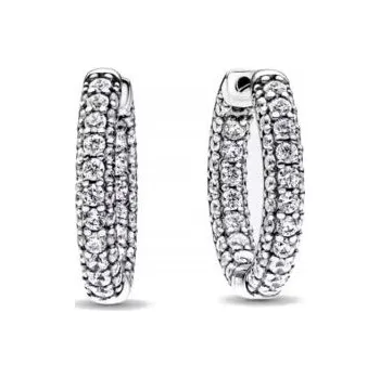 Náušnice Náušnice osázené zirkony, kolečka, kroužky 18 mm, stříbro 925 s925