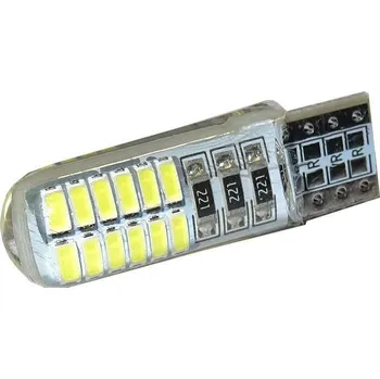 Autožárovka Žárovka LED T10 12V bílá, 24xSMD3014, silica