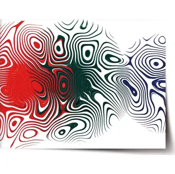 Plakát Sablio Plakát Dvoubarevná abstrakce - 60x40 cm