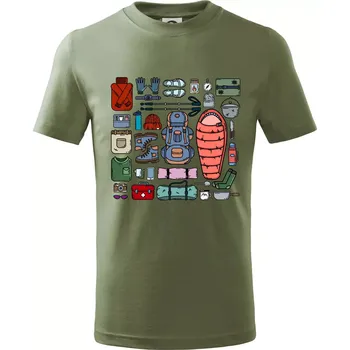 Dětská móda Co si sbalit na kempovani? - Tričko dětské bavlněné - 122 cm/6 let ( Khaki )