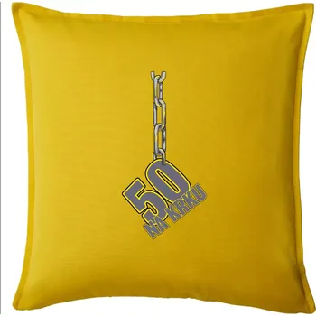 Polštář 50 let na krku řetěz - Polštář 50x50 - 50x50 - Pouze potah ( Žlutá )
