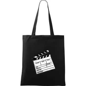 Nákupní taška Filmová klapka - Taška bavlněná - 42 x 38 cm ( Černá )