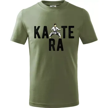 Karate bojovník - Tričko dětské bavlněné - 98 cm / 2 roky ( Khaki )