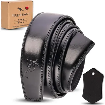 Opasek Camerazar TRESSARI Černý kožený opasek 120 cm na kalhoty bez přezky, přírodní kůže
