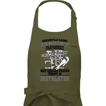 Kuchyňská zástěra Instalatér zkratky - Pánská zástěra na vaření - Univerzální velikost ( Khaki )