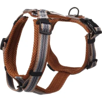 Postroj pro psa Postroj FLAMINGO Ubud s neoprenem černý s etno vzorem (XS) 1,5x28-52/32-50