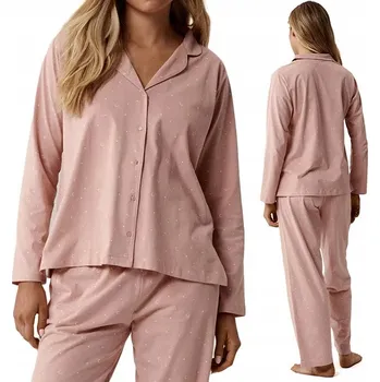 Dámské pyžamo Dámské pyžamo na knoflíky 100% Bavlna Dámská souprava ATLANTIC NLP-503 - L