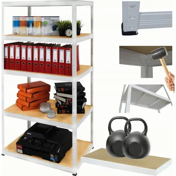 Dílenský regál Kovový dílenský regál HELIOS 196x120x30cm, 5 polic, nosnost 275kg POLSKÝ