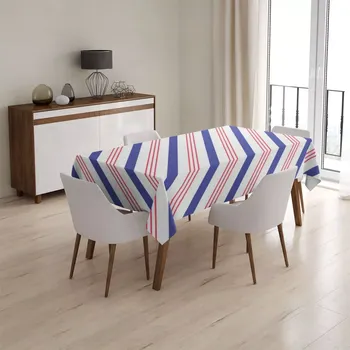 ubrus Sablio Ubrus Modročervené pruhy - 90x90 cm