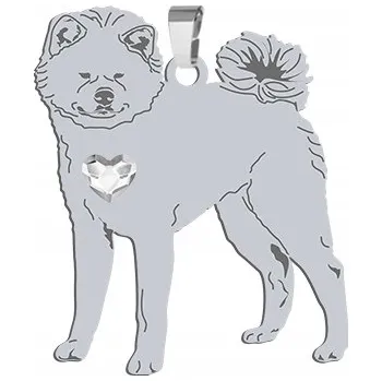 Přívěsek Stříbrný přívěsek s psem Akita Inu GRAVÍROVÁNÍ