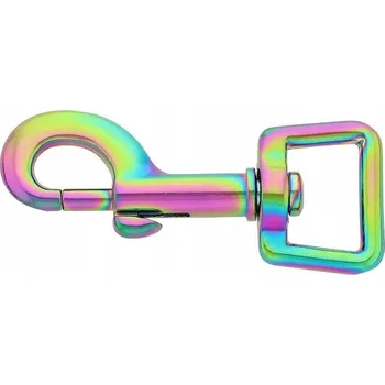 KARABINA NA KLÍČE, ŠŇŮRKU, NEOCHROMOVÁ DUHOVÁ 67/20mm, NOSNOST 130kg+