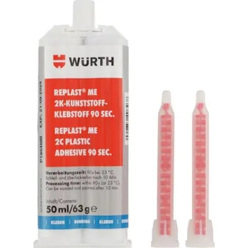 Průmyslové lepidlo Würth 0893500051 Dvousložkové lepidlo na plasty Replast® ME, 90 sek. 50ml