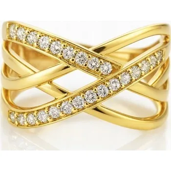 Prsten ECARLA prstýnek z chirurgické oceli pozlacený zlatem PST964R6