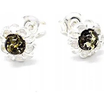 Náušnice STŘÍBRNÉ NÁUŠNICE S JANTAROM