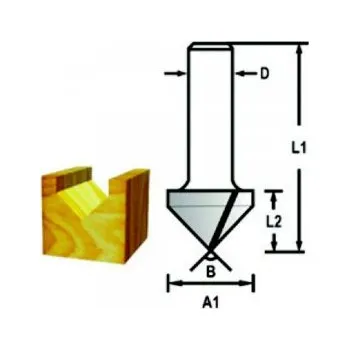 Příslušenství k frézce MAKITA Drážkovací fréza tvaru V stopka 6 mm,19x16x48 mm D-47880