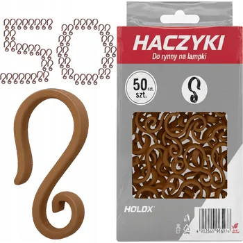 Vánoce HÁČKY NA OKAP PRO VÁNOČNÍ SVĚTÝLKA A DEKORACE HNĚDÉ 4,4x2,5CM 50 Ks