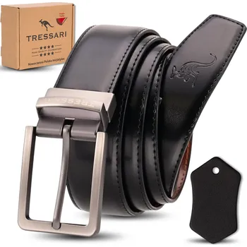 Opasek Camerazar Kožený opasek TRESSARI 120cm oboustranný černohnědý na kalhoty