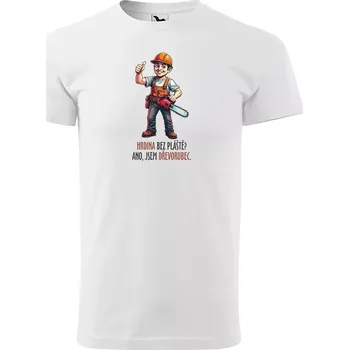 Pánské oblečení Sablio Tričko s potiskem Ano, jsem dřevorubec - bílé S