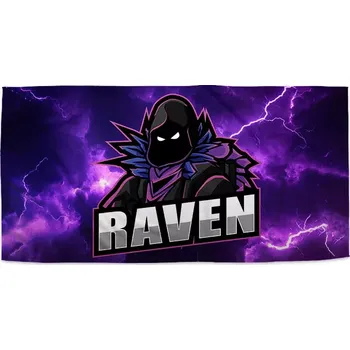 Osuška Sablio Ručník FORTNITE RAVEN Fialová bouře - 50x100 cm