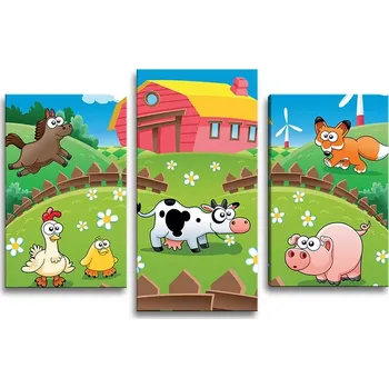 Obraz Sablio Obraz - 3-dílný Farma - 75x50 cm