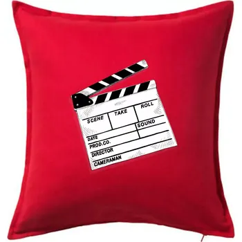 Polštář Filmová klapka - Polštář 50x50 - 50x50 - Pouze potah ( Červená )