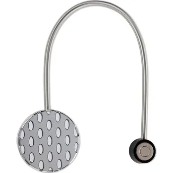 Váza SADA 2KS DEKORAČNÍ SPONA NA ZÁVĚS CORDA S MAGNETEM 5 X 17 CM STŘÍBRNÁ