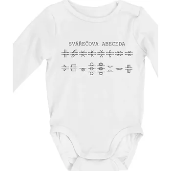 Kojenecký body Svářeč - Svářečova abeceda - Body kojenecké s dlouhým rukávem - Dlouhý r. do 3 měs ( Bílá )