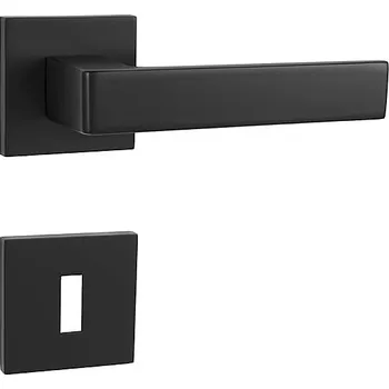 Dveřní kování MP HIT HR SQ6 (BS - Černá matná), klika-klika, Bez spodní rozety, MP BS (černá mat)