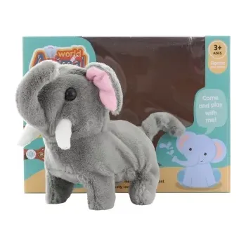 plyšák Chodící plyšový slon na baterie