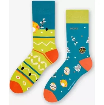 Pánské ponožky Pánské nestejné ponožky Veľká noc - 39-42 / lagoon (tmavá tyrkys)