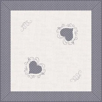 ubrus Ubrus srdce béžové 75x75