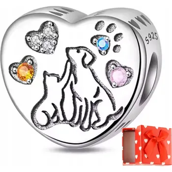 Přívěsek Přívěsky PES a KOČKA stříbrné přívěsky ze sterlingového stříbro 925 + krabička dárek