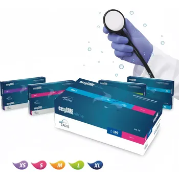 Vyšetřovací rukavice Nitrilové vyšetřovací rukavice easyCARE bez pudru, modré – 100 ks, vel. XS - XL